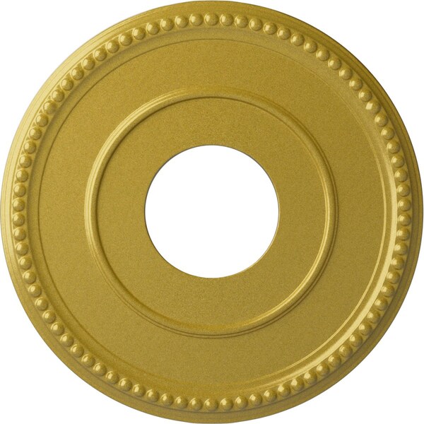 Ekena Millwork Bradford Ceiling Medallion (Fits Canopies up to 6 5/8"), 12 1/2"OD x 3 7/8"ID x 3/4"P, Rich Gold CM12BRRGS - main